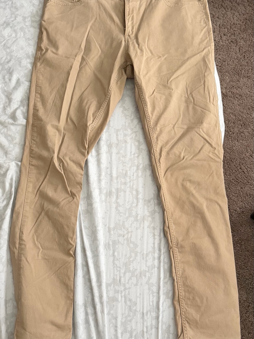 Michael Kors Slim Straight Chino Pants in Light Tan